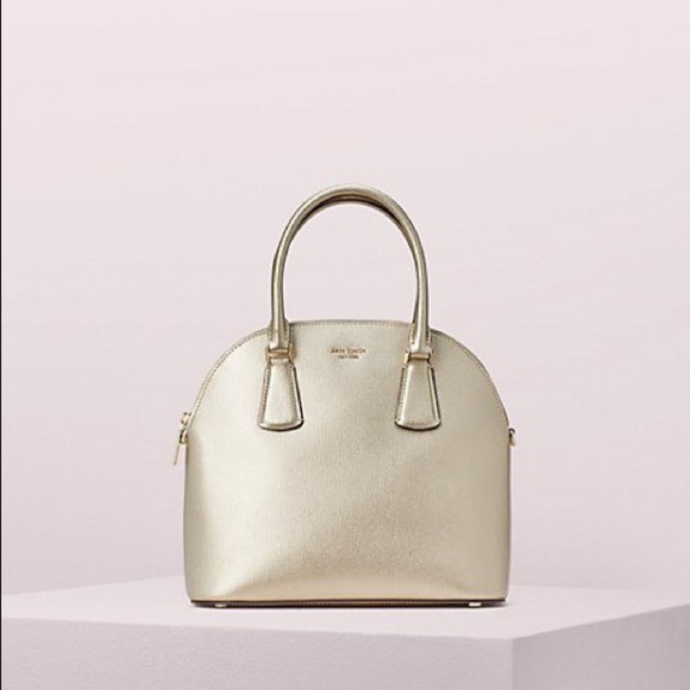 NWT Kate Spade Gold Leather Satchel Purse